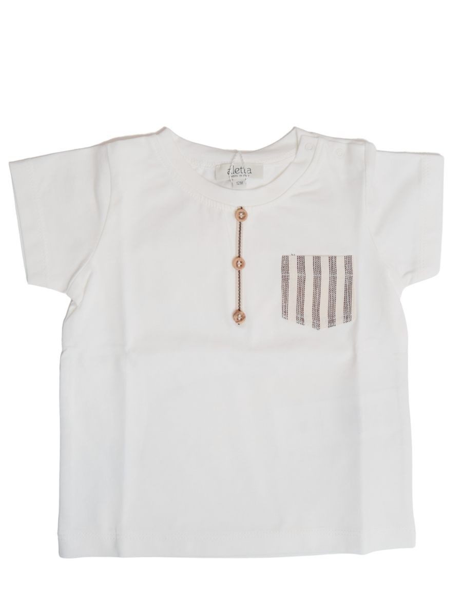 Aletta Abbigliamento T-Shirt e Polo Casual T-shirt Bianco Bimbo Cotone