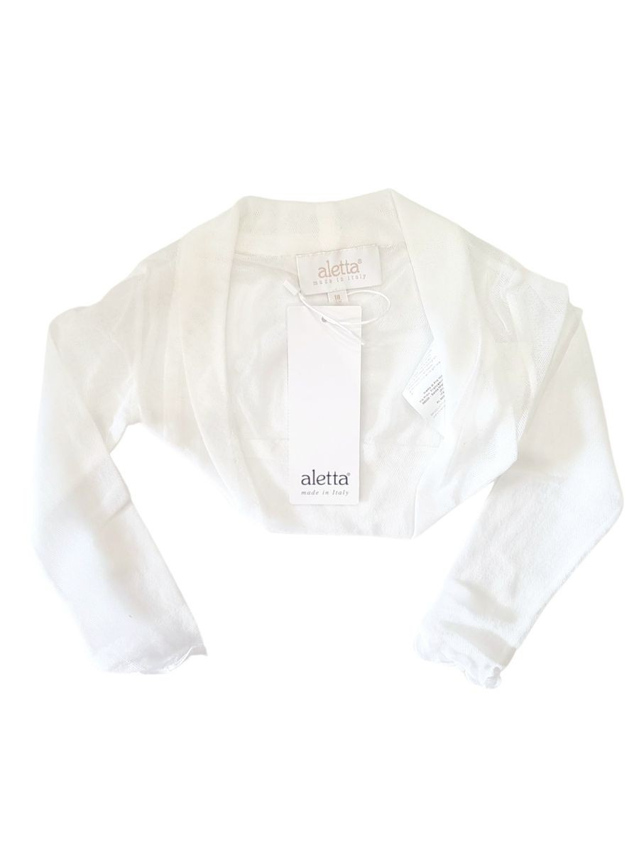 Aletta Abbigliamento Giacche Elegante Coprispalle Bianco Bimba Poliammide