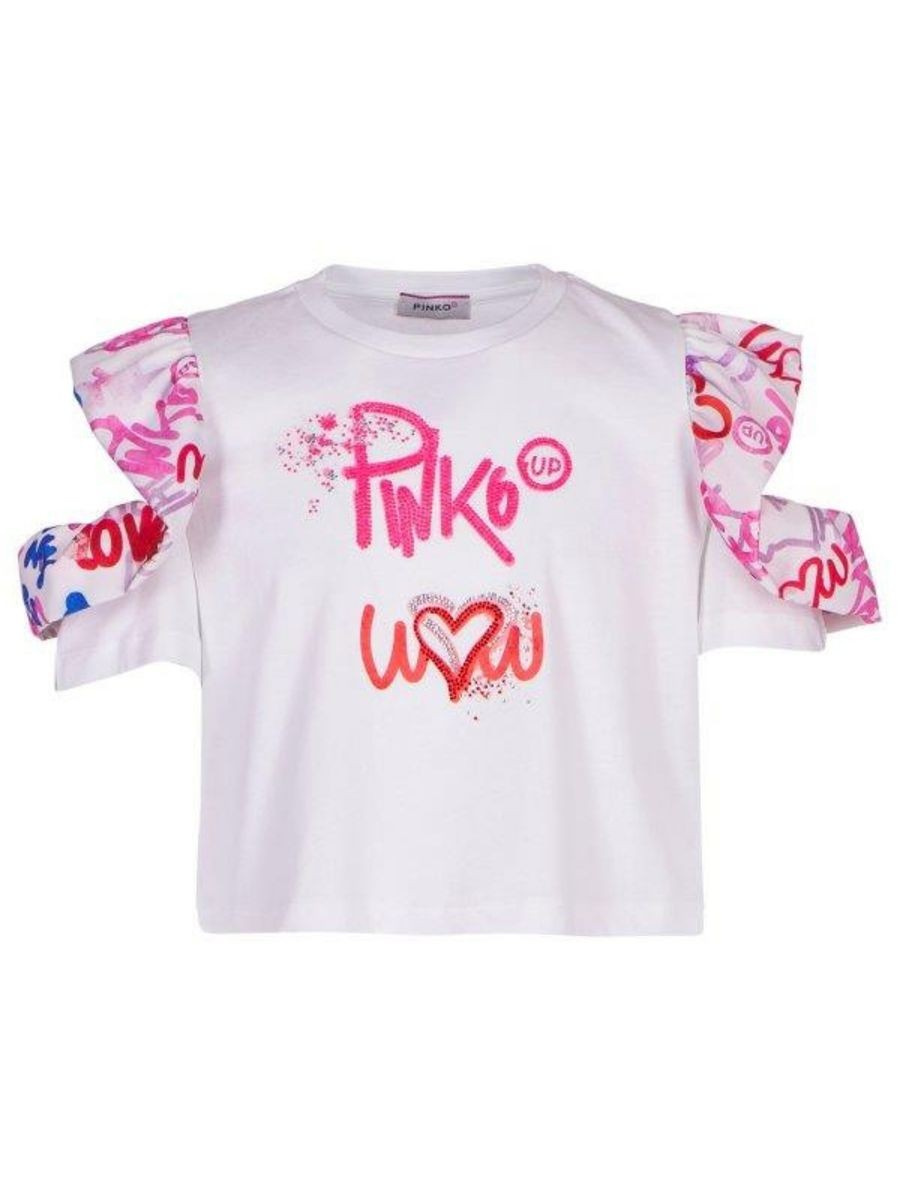 Pinko Abbigliamento T-Shirt e Polo Casual T-shirt Bianco Bambine e ragazze Cotone