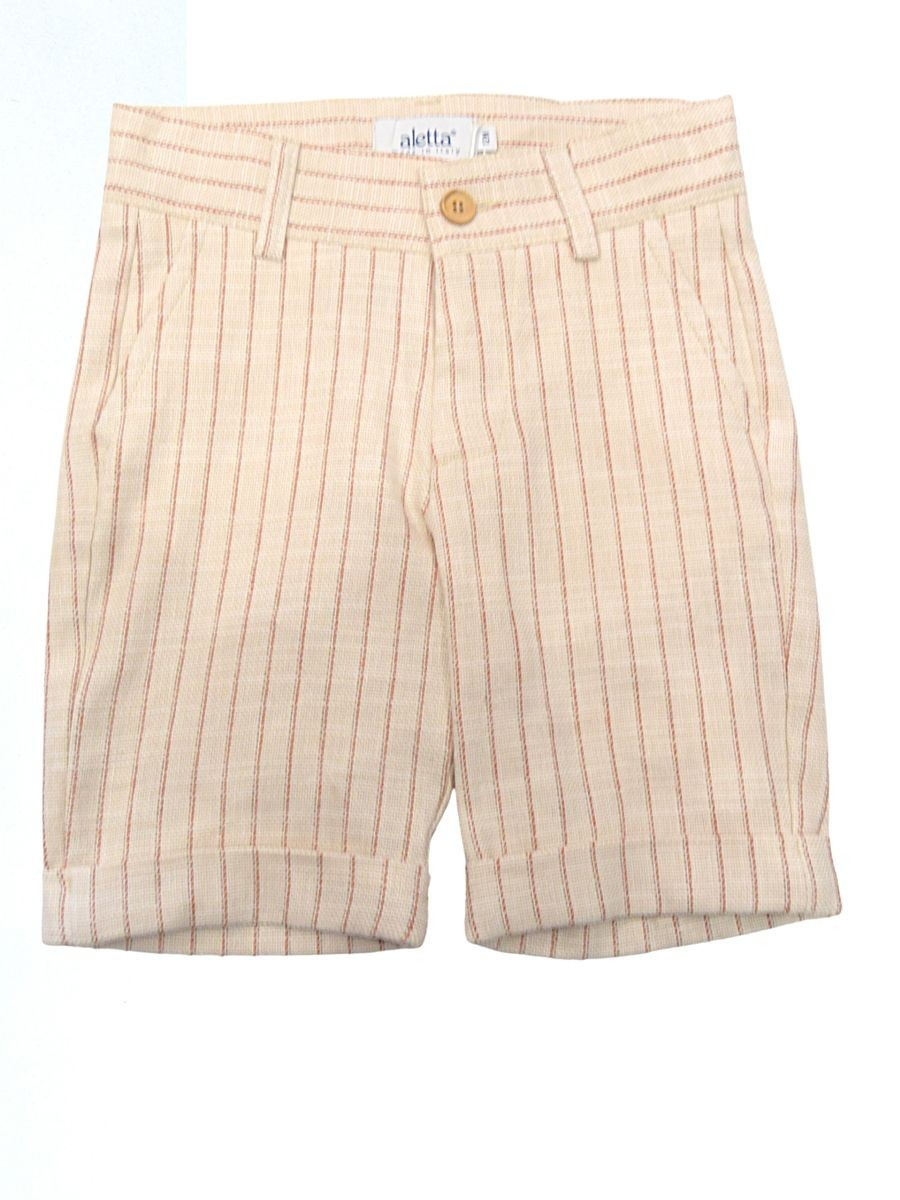 Aletta Abbigliamento Pantaloncini Casual Bermuda Beige Bimbo Cotone
