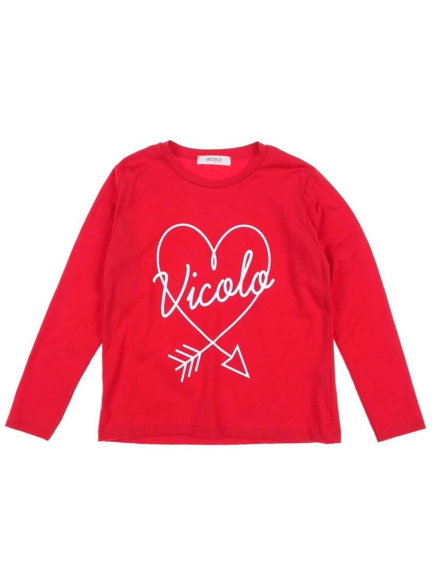 Vicolo Abbigliamento Maglieria Casual T-shirt Rosso Bambine e ragazze Cotone