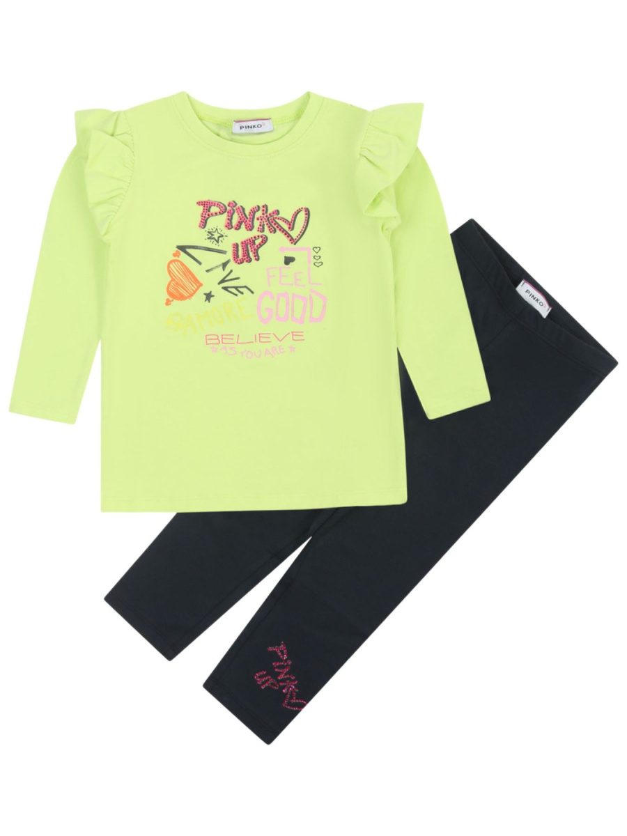 Pinko Abbigliamento Completi Casual Completo Verde Bambine e ragazze Cotone